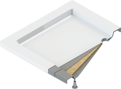 Acrylic shower tray, rectangular, 100x90 cm