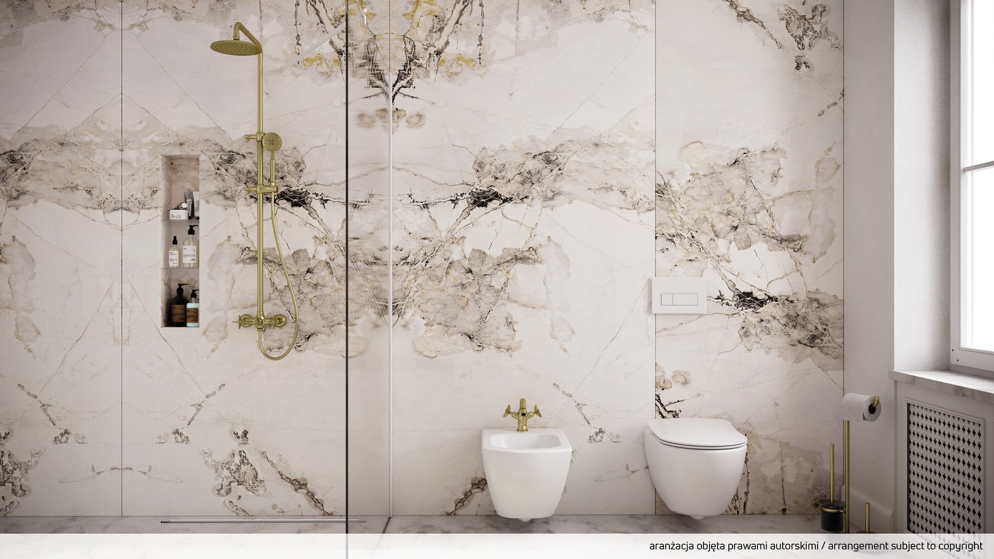 Shower wall / walk-in, Kerria Plus system, 100 cm