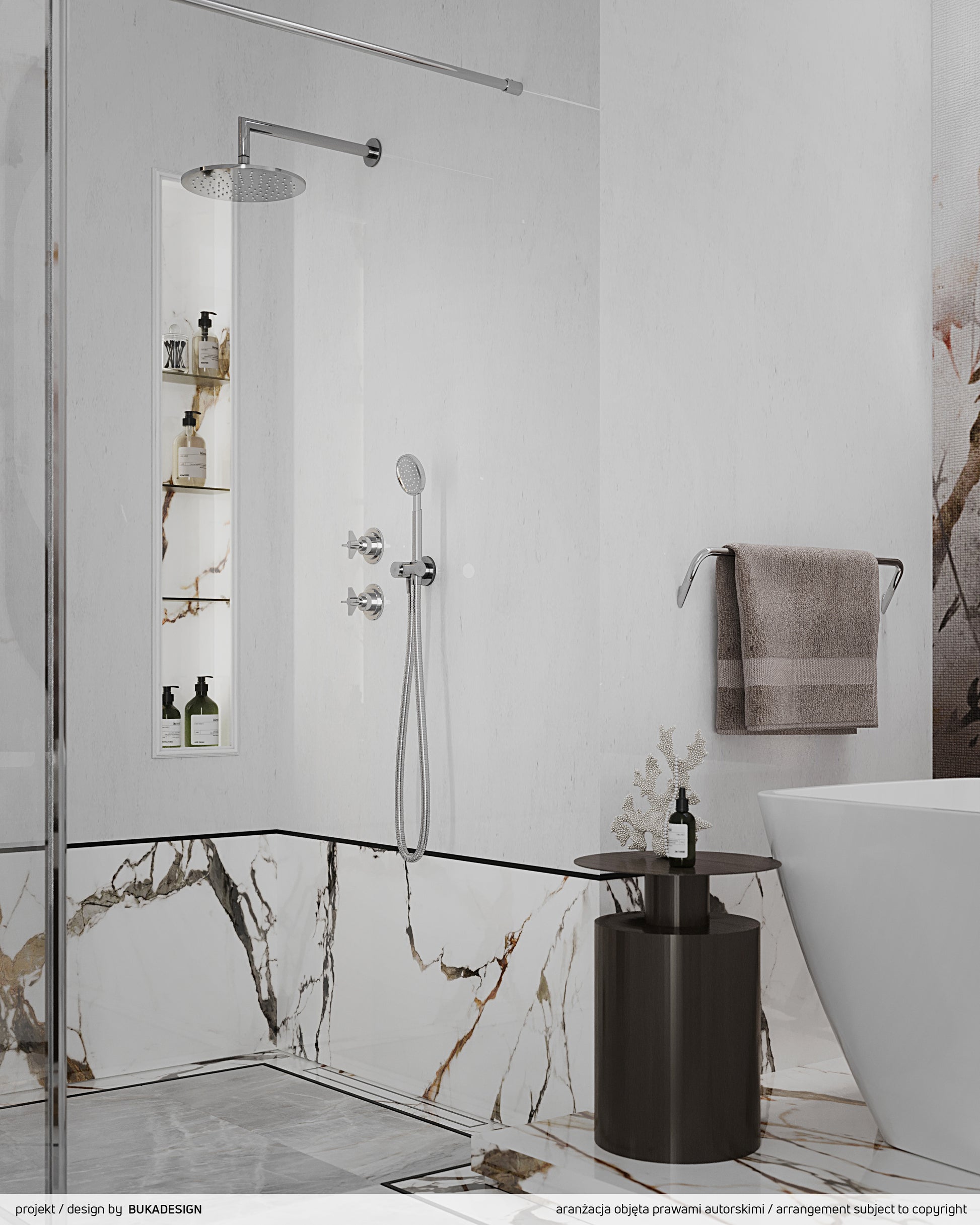 Concealed shower set