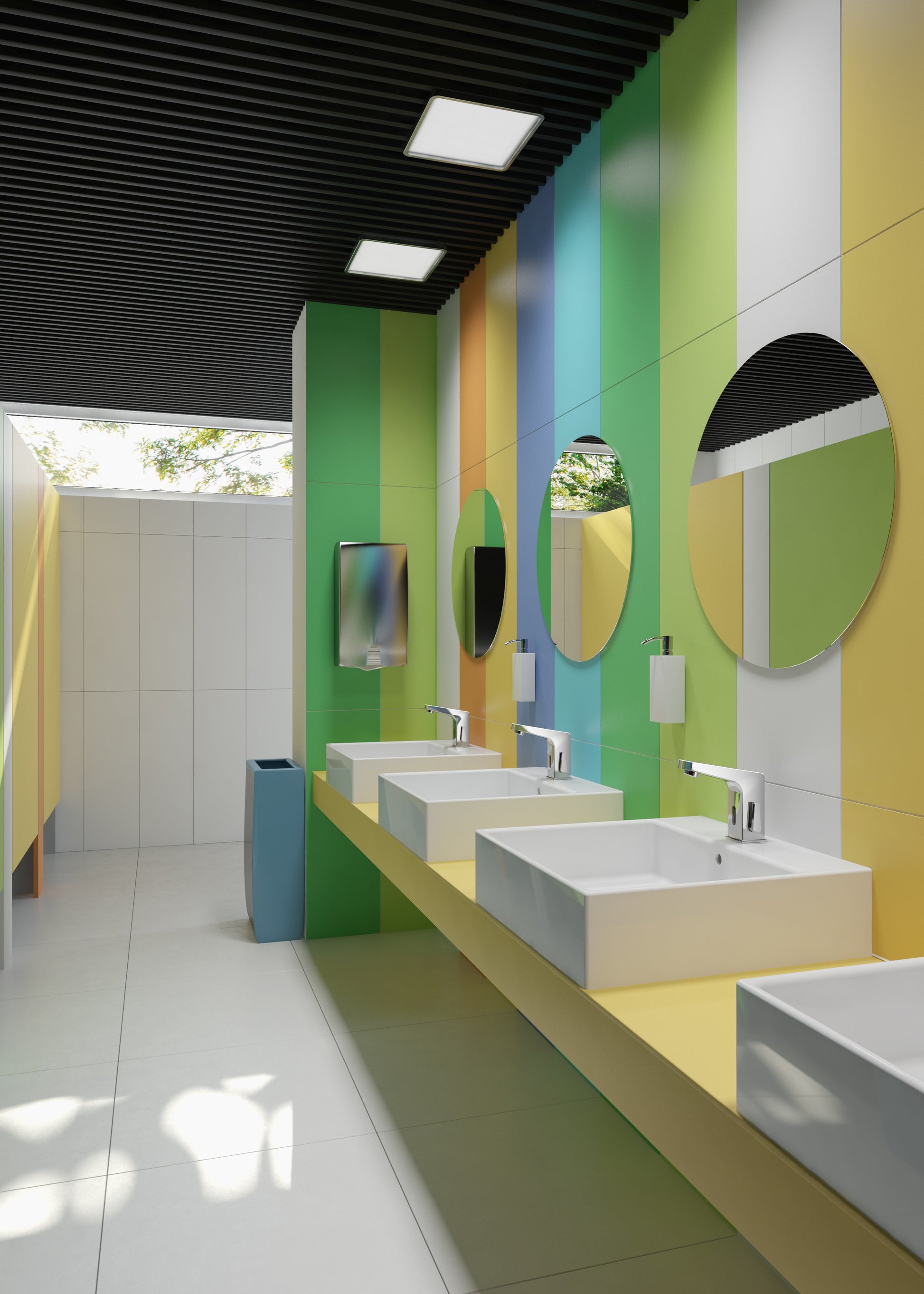 Ceramic washbasin, countertop/wall-mounted, with tap shelf - 60x50 cm