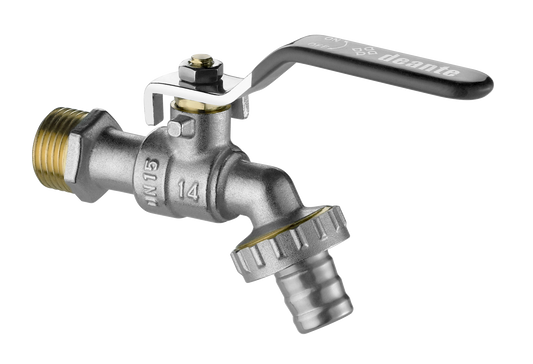 Ball valve, garden draw-off type, with adapters - 1/2"