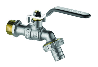 Ball valve, garden draw-off type, with adapters - 3/4"