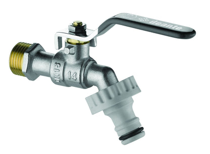 Ball valve, garden draw-off type, with adapters - 3/4"