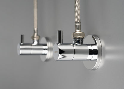 Angle valve, with ceramic cartridge, 1/2" - 3/8" - round