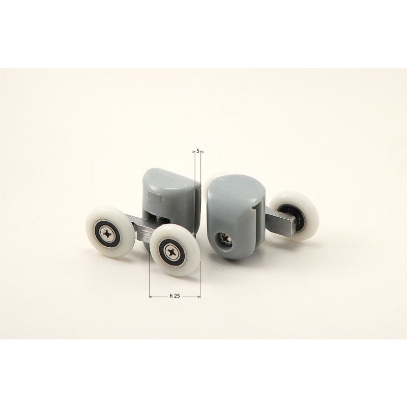 Upper rollers, double, for 5 mm glass - FI 25 mm
