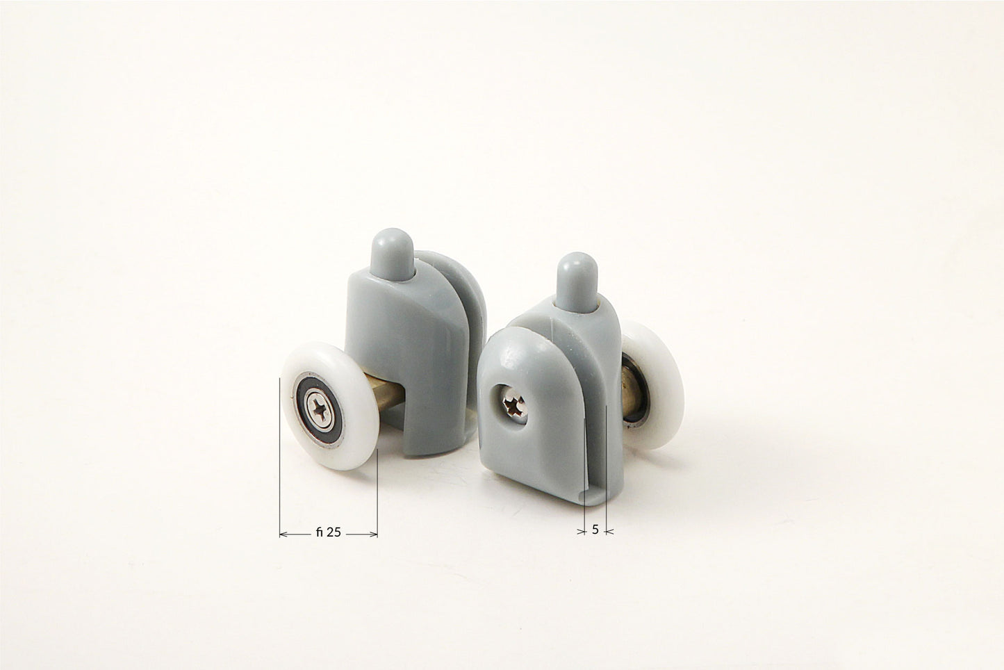 Bottom rollers, detachable, for 5 mm glass - FI 25 mm
