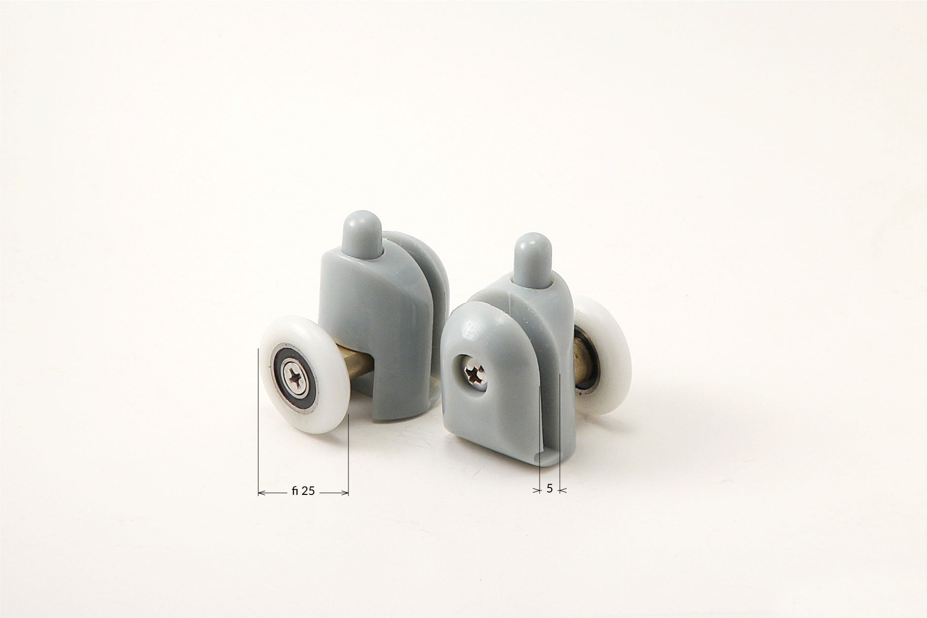 Bottom rollers, detachable, for 5 mm glass - FI 25 mm