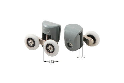 Upper rollers, double, for 5 mm glass - FI 23 mm