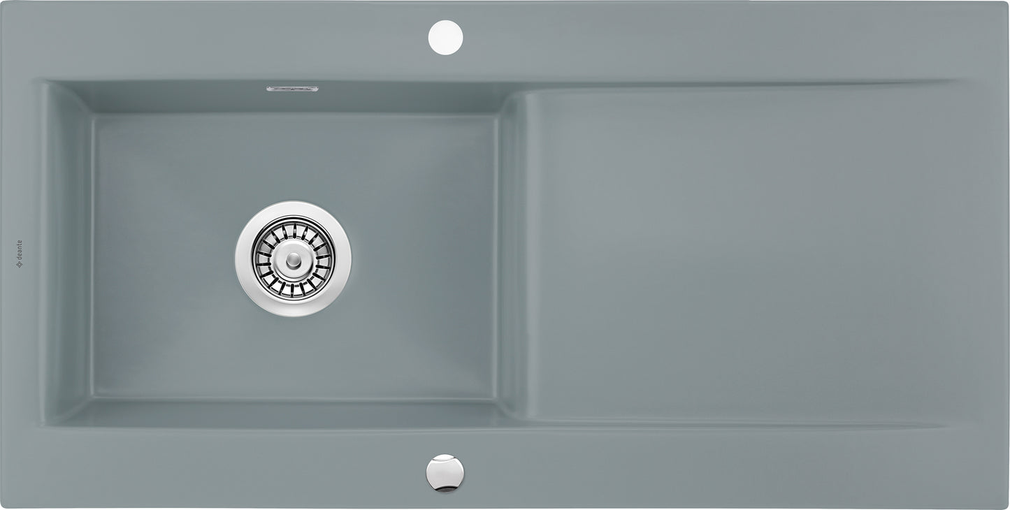 Ceramic sink, 1-bowl with drainer