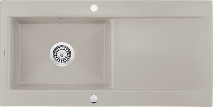 Ceramic sink, 1-bowl with drainer