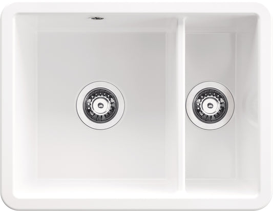 Ceramic sink, 1.5-bowl