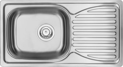 Steel sink, 1-bowl with drainer