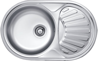 Steel sink, 1-bowl with drainer