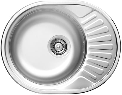 Steel sink, 1-bowl with drainer
