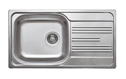 Steel sink, 1-bowl with drainer