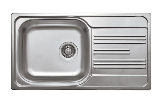 Steel sink, 1-bowl with drainer