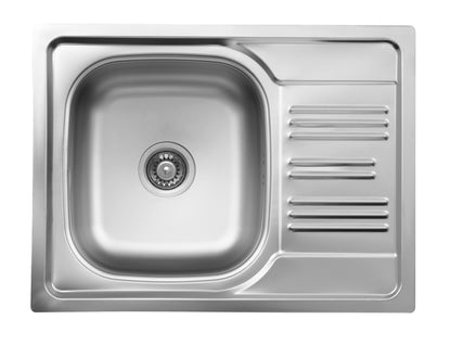 Steel sink, 1-bowl with drainer