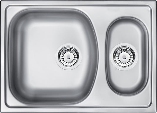 Steel sink, 1.5-bowl