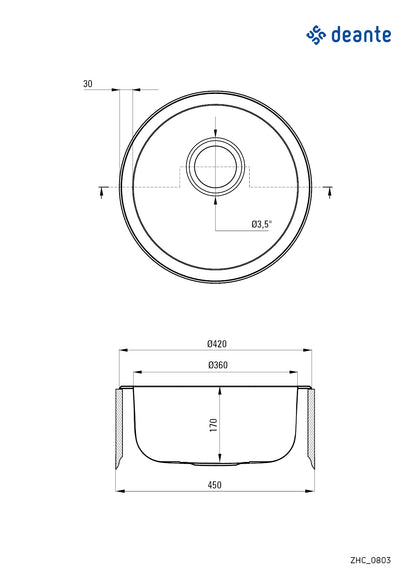 Steel sink, 1-bowl
