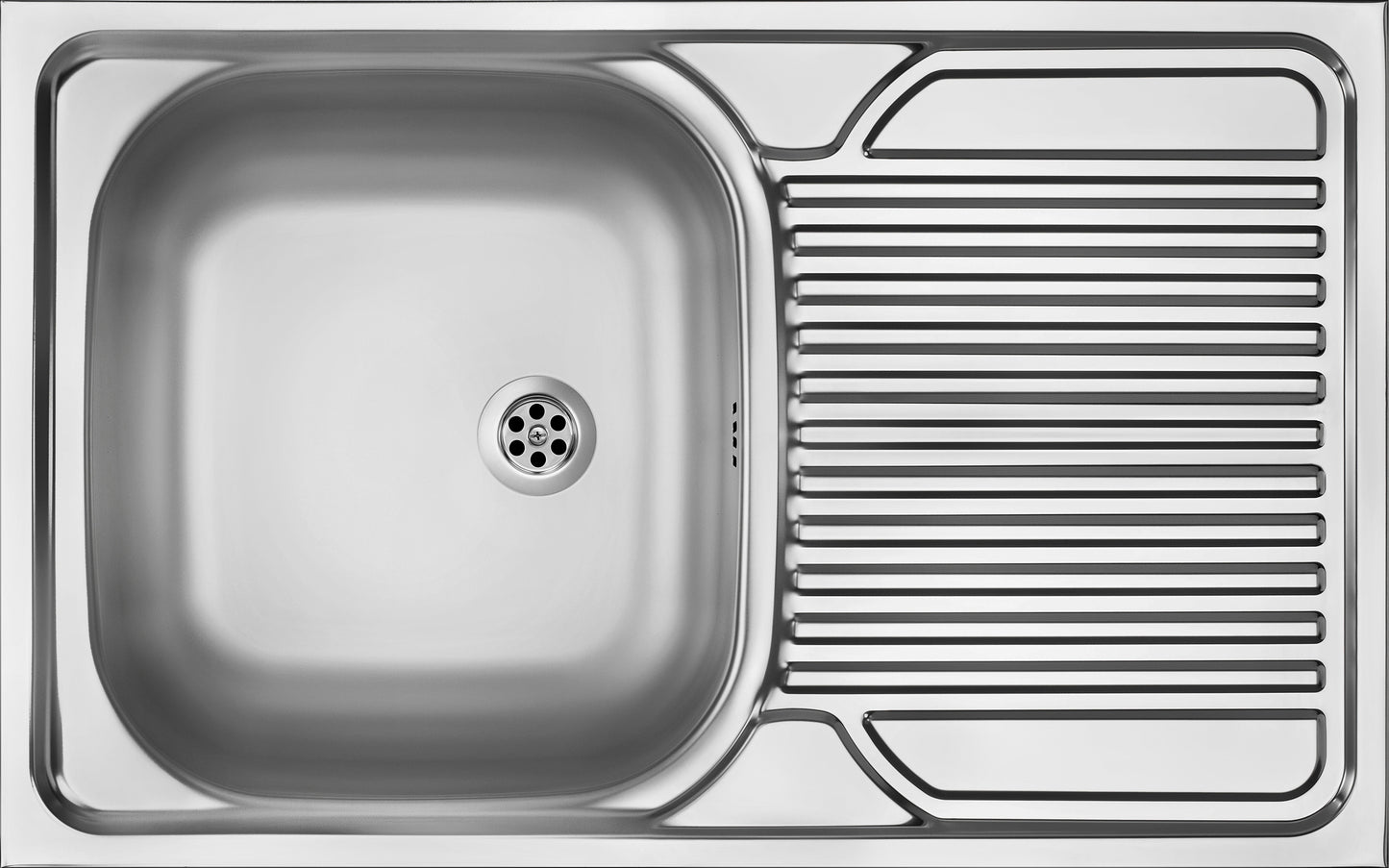 Steel sink, 1-bowl with drainer - lay-on