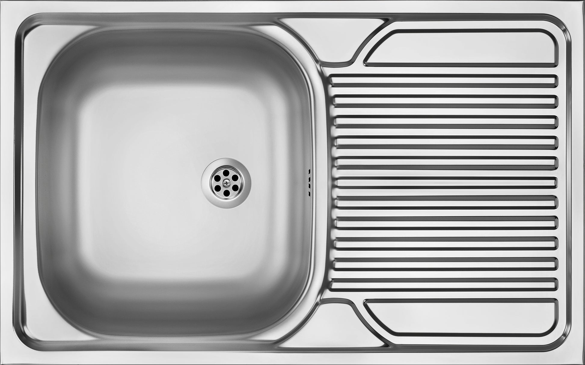 Steel sink, 1-bowl with drainer - lay-on