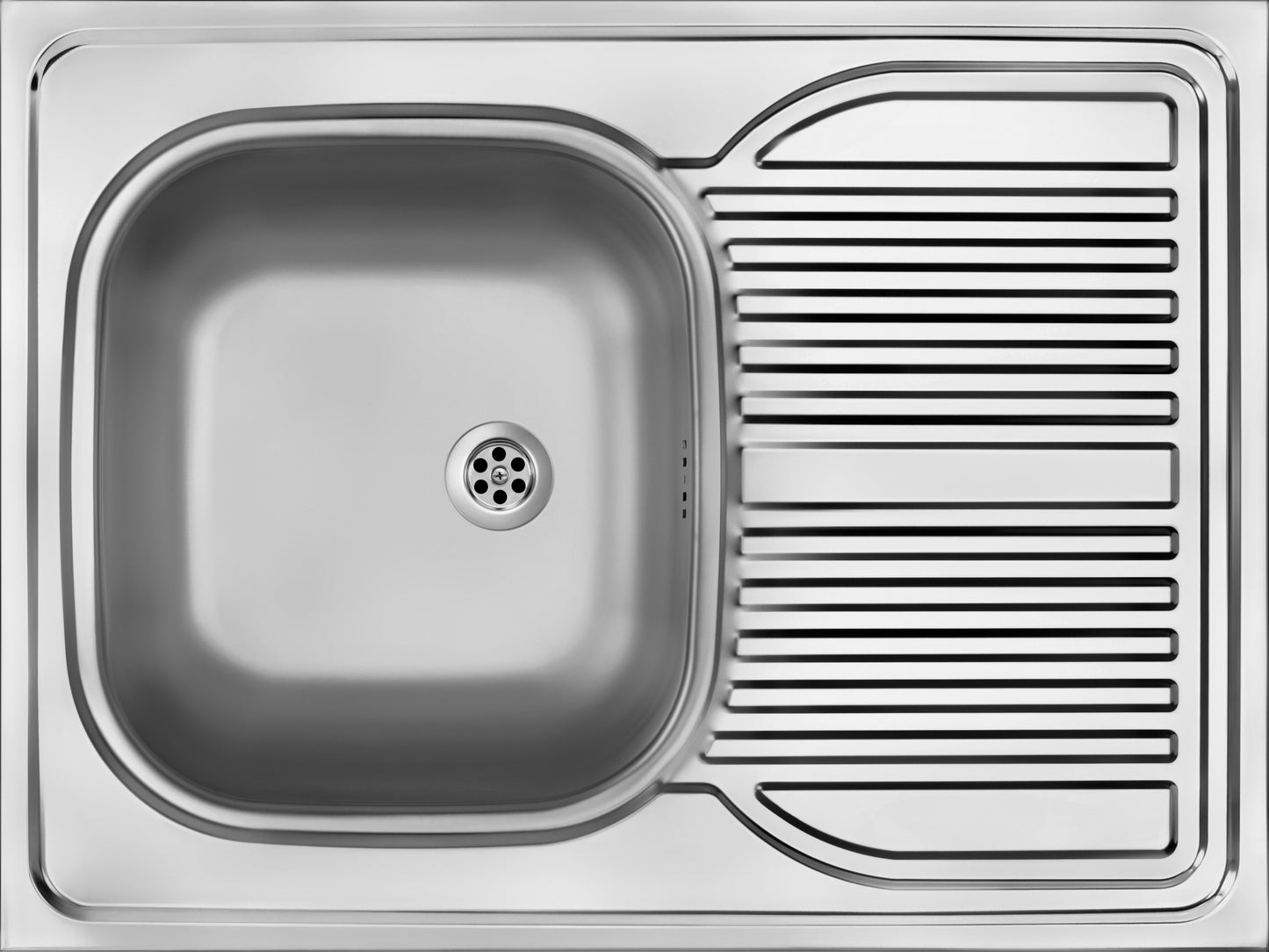 Steel sink, 1-bowl with drainer - lay-on