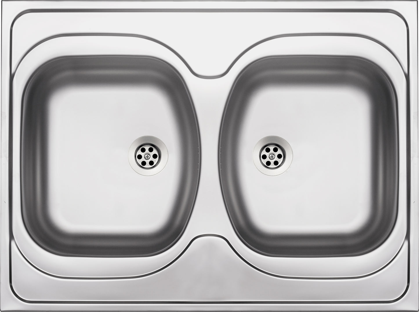 Steel sink, 2-bowl - lay-on