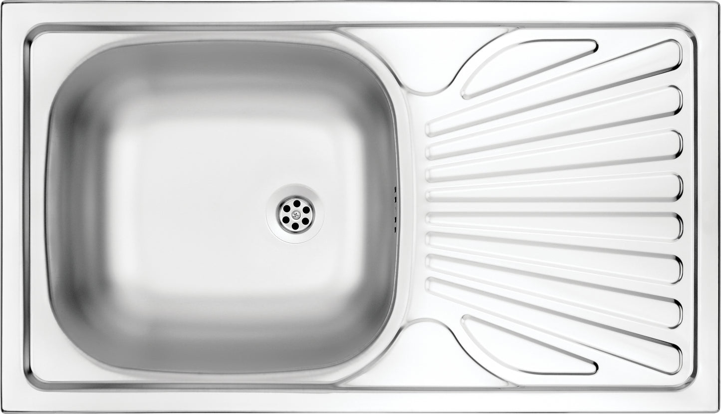 Steel sink, 1-bowl with drainer