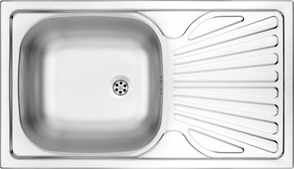 Steel sink, 1-bowl with drainer
