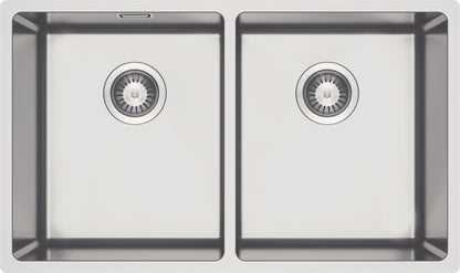 Steel sink, 2-bowl, undermount