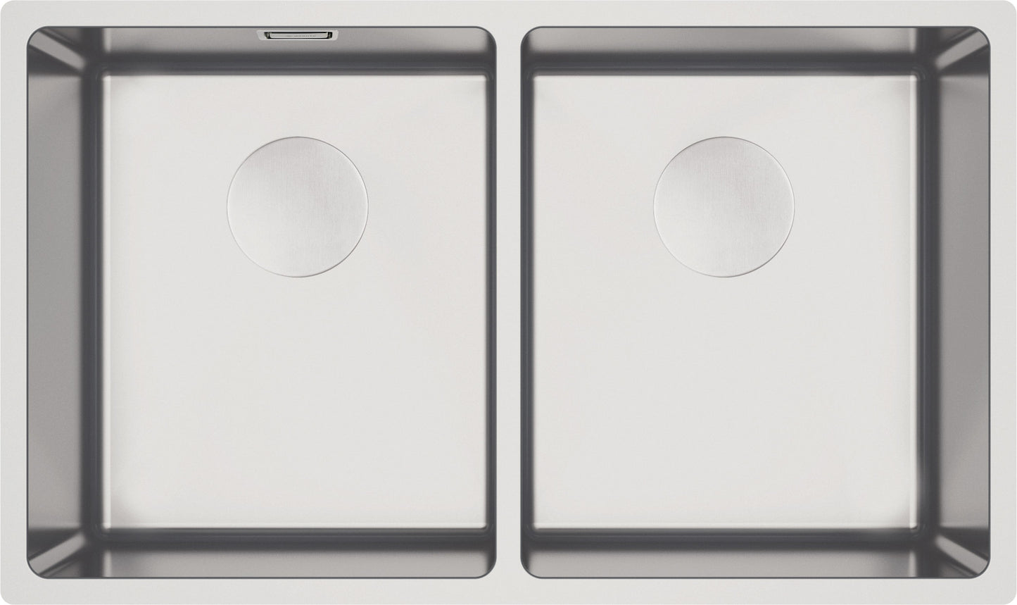 Steel sink, 2-bowl, undermount