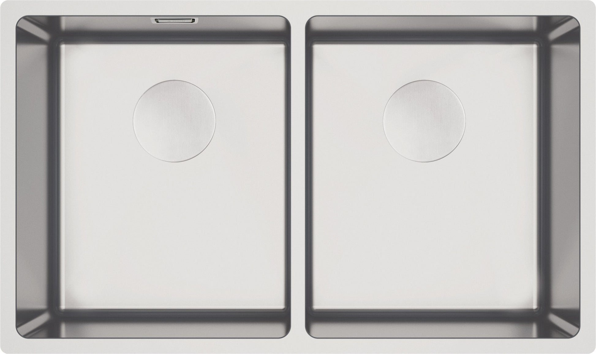 Steel sink, 2-bowl, undermount