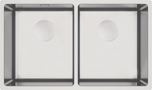 Steel sink, 2-bowl, undermount
