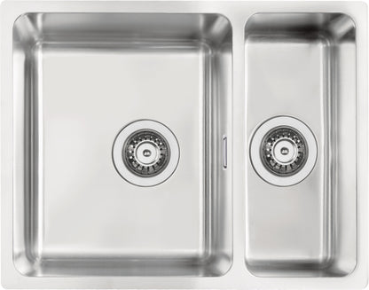 Steel sink, 1.5-bowl, undermount