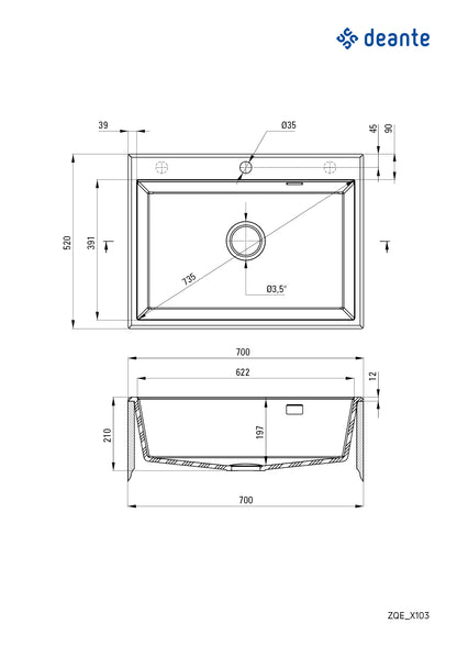 Granite sink, 1-bowl