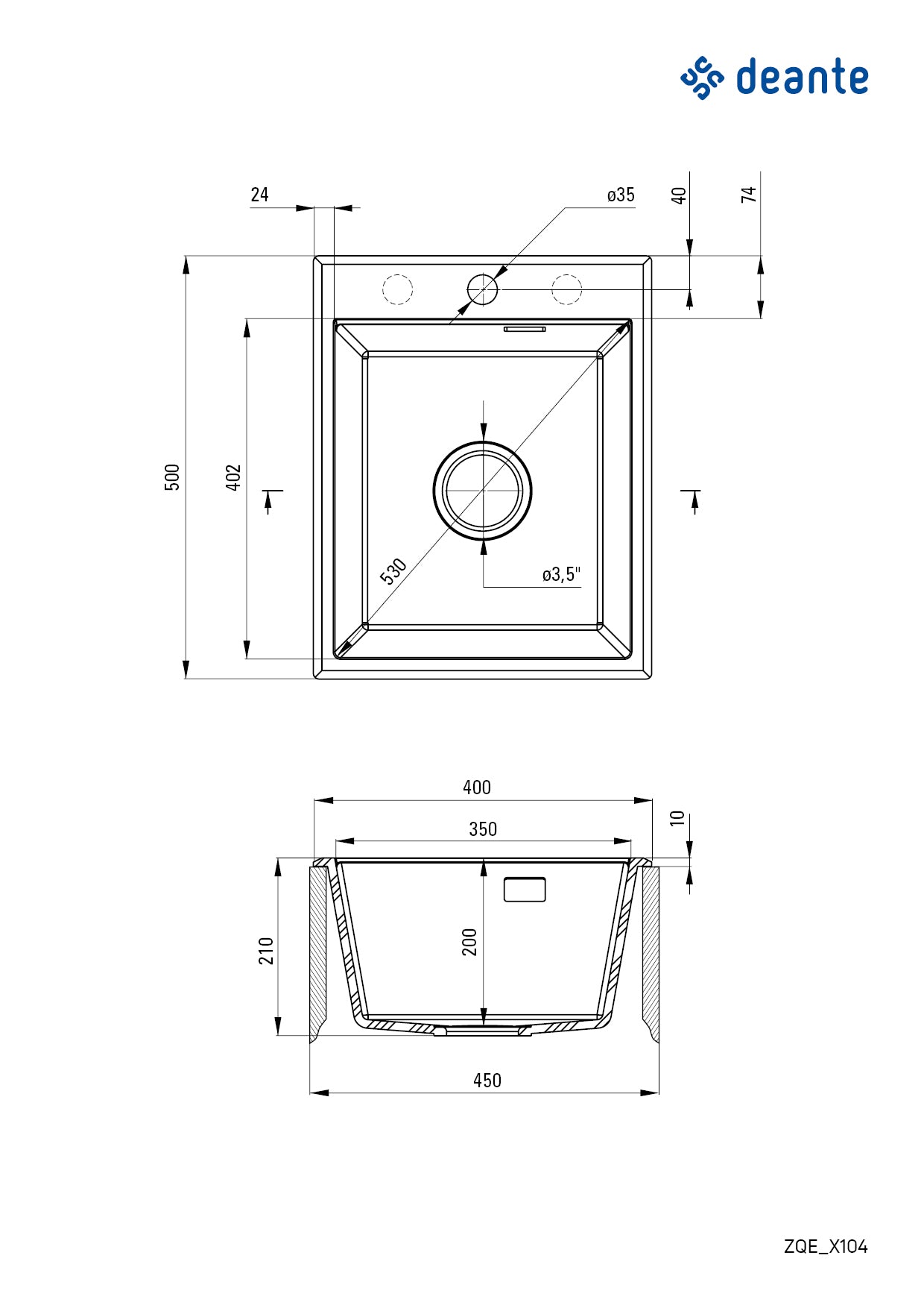 Granite sink, 1-bowl