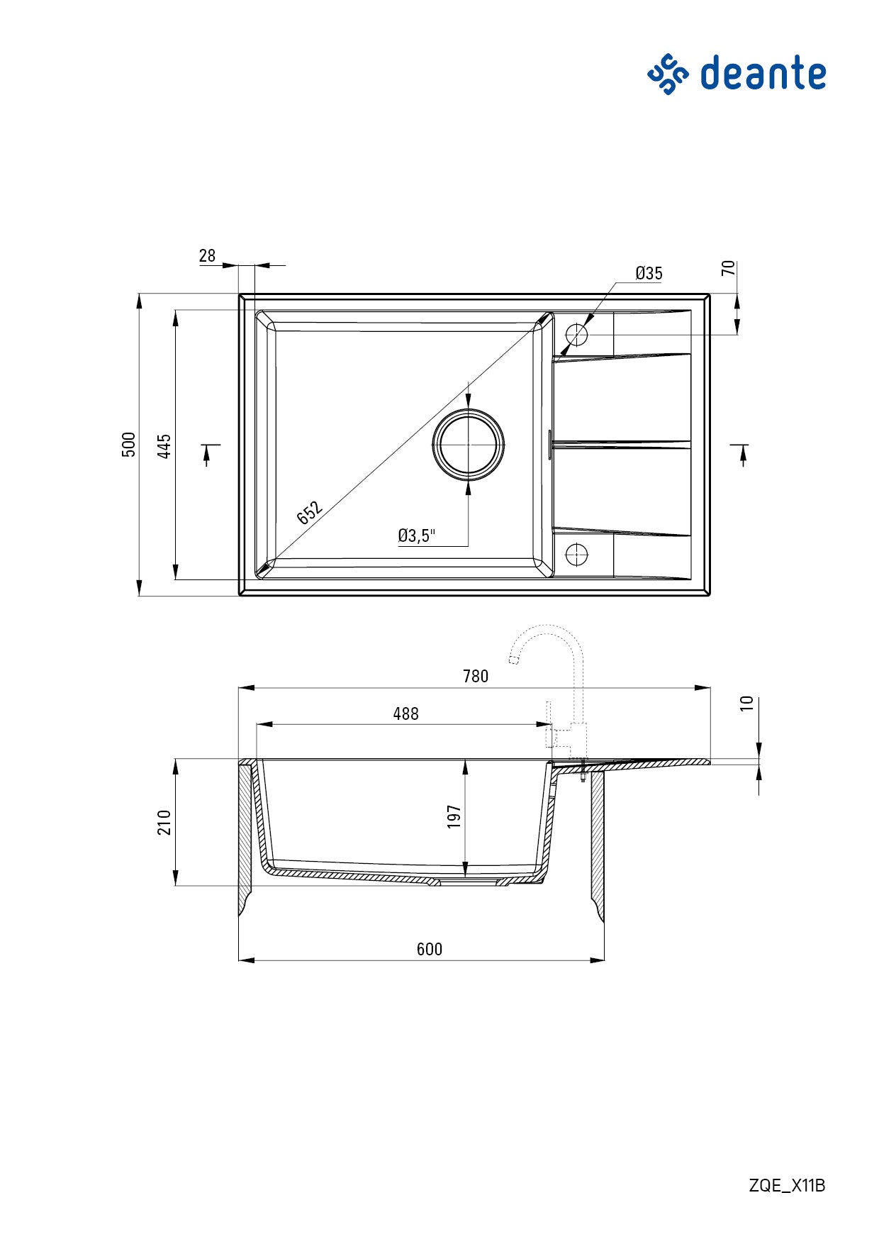 Granite sink, 1-bowl with drainer