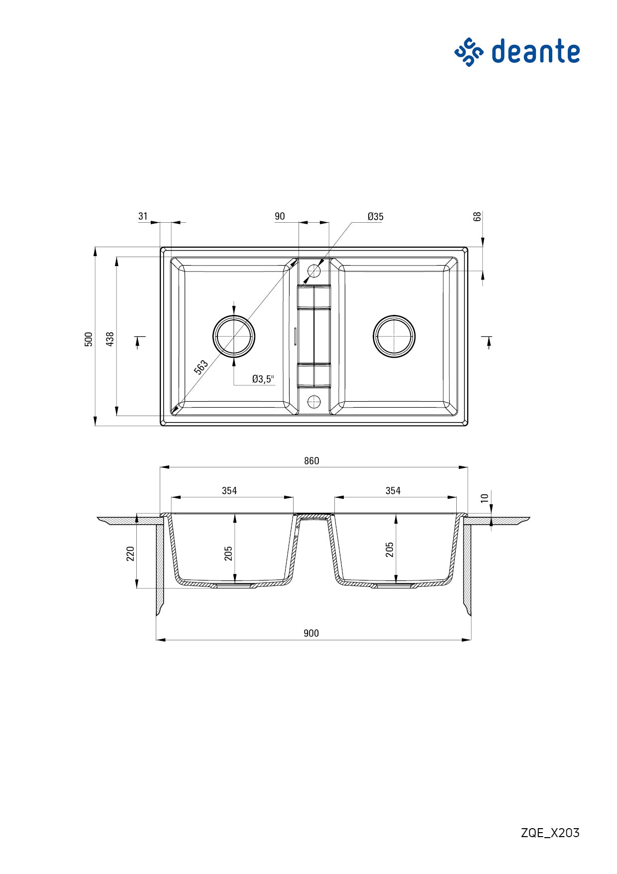 Granite sink, 2-bowl