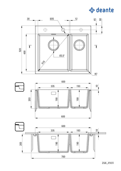 Granite sink, 1.5-bowl