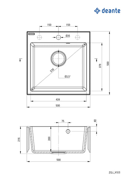 Granite sink, 1-bowl