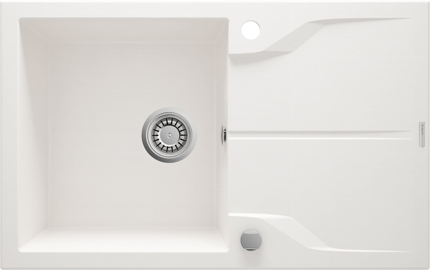 Granite sink, 1-bowl with drainer - flush-mounted