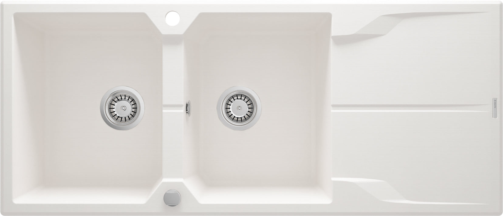 Granite sink, 2-bowl with drainer
