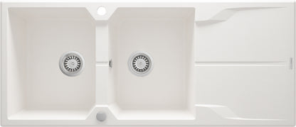 Granite sink, 2-bowl with drainer
