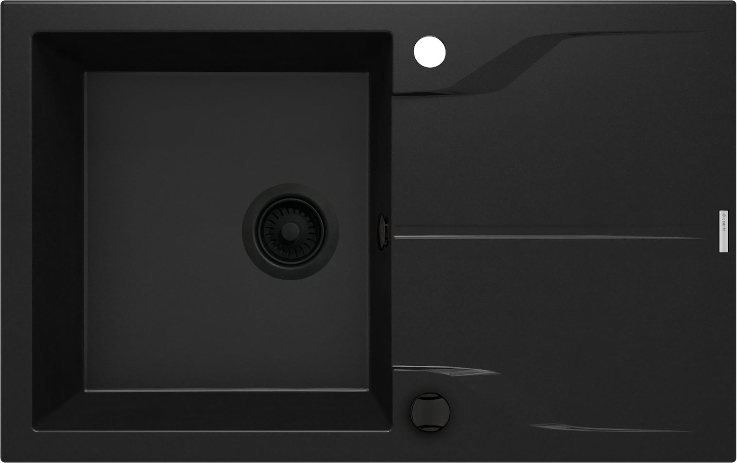 Granite sink, 1-bowl with drainer - flush-mounted