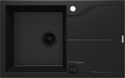 Granite sink, 1-bowl with drainer - flush-mounted