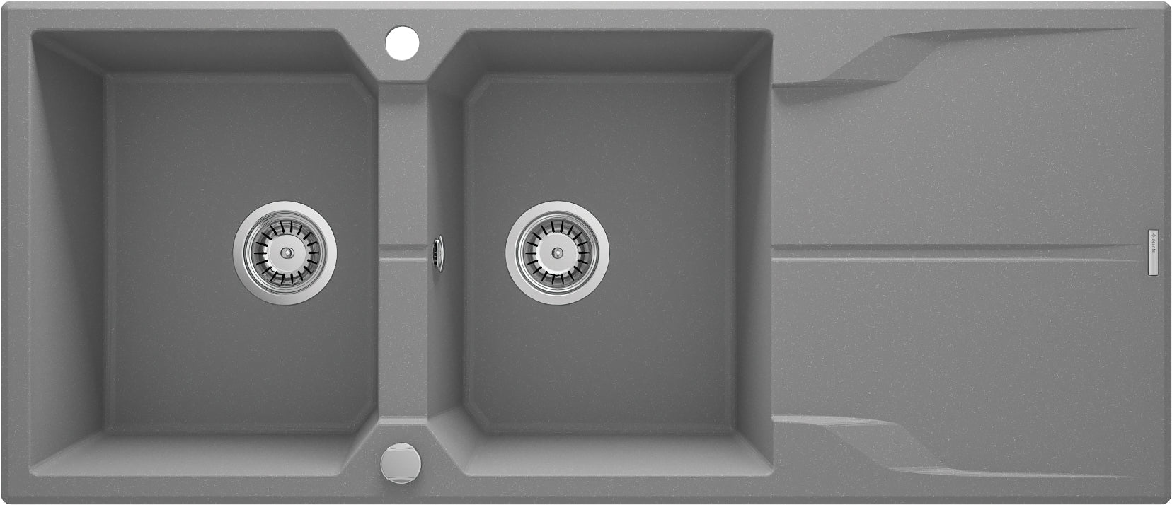 Granite sink, 2-bowl with drainer