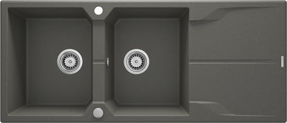 Granite sink, 2-bowl with drainer