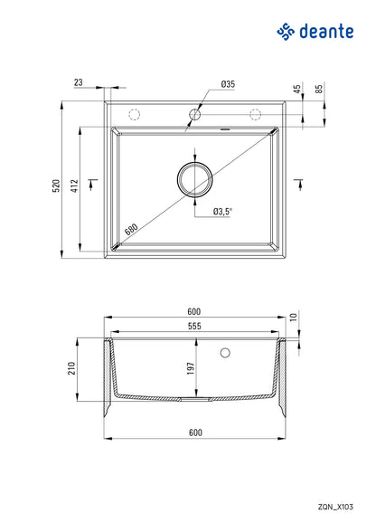 Granite sink, 1-bowl