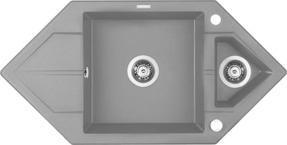 Granite sink, 1.5-bowl with drainer - Space-Saver