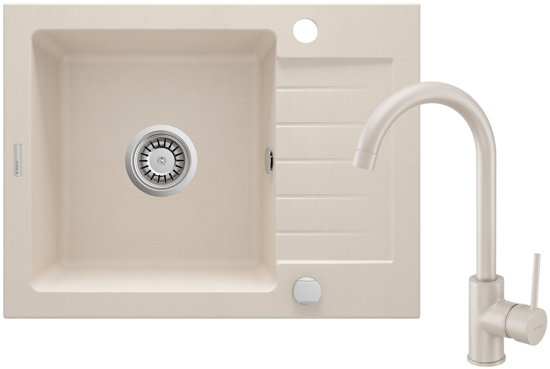 Granite sink with tap, 1-bowl with drainer